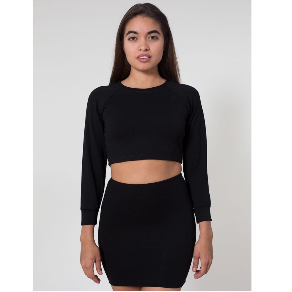American Apparel raglan ponte crop sweater